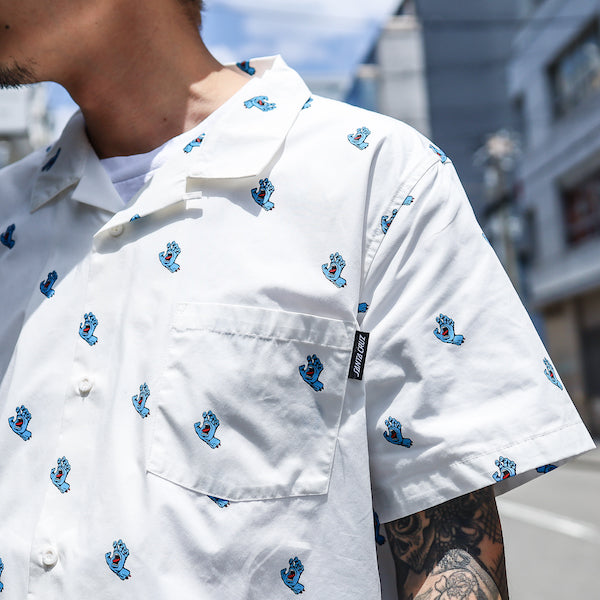 SANTA CRUZ / SCREAMING HAND S/S PARTY SHIRT (WHITE)