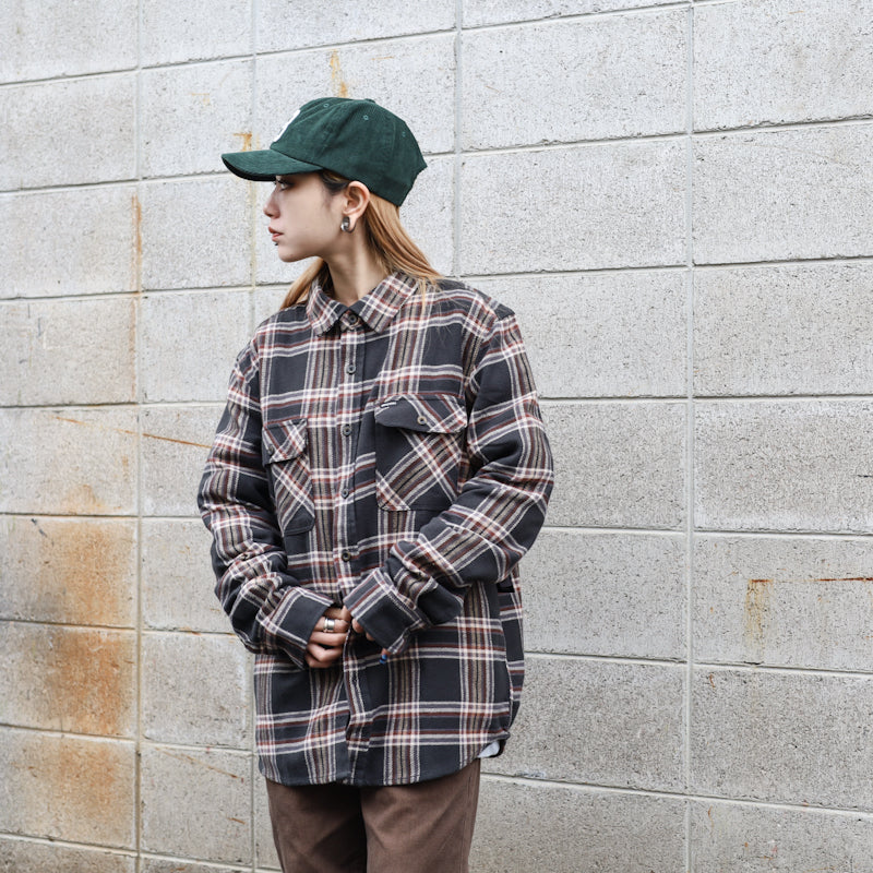 BRIXTON / BOWERY L/S FLANNEL SHIRT (BLACK/CHARCOAL/OFF WHITE)