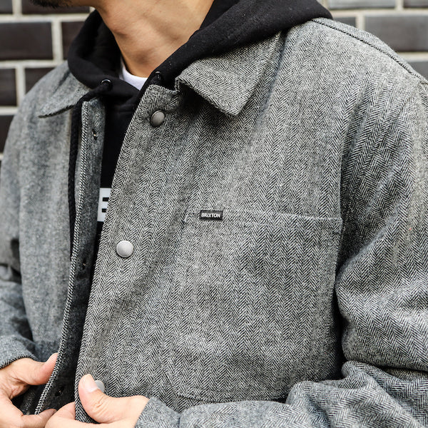 BRIXTON / SURVEY CHORE COAT (BLACK/GREY HERRINGBONE)