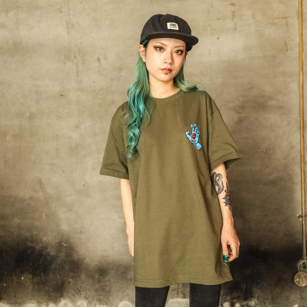 SANTA CRUZ / SCREAMING HAND TEE (MILITARY GREEN)