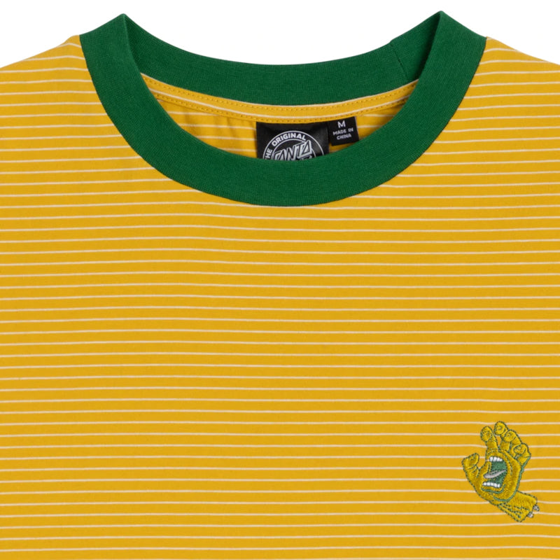 SANTA CRUZ / SIMPLIFIED HAND STRIPED TEE (GOLD/WHITE)