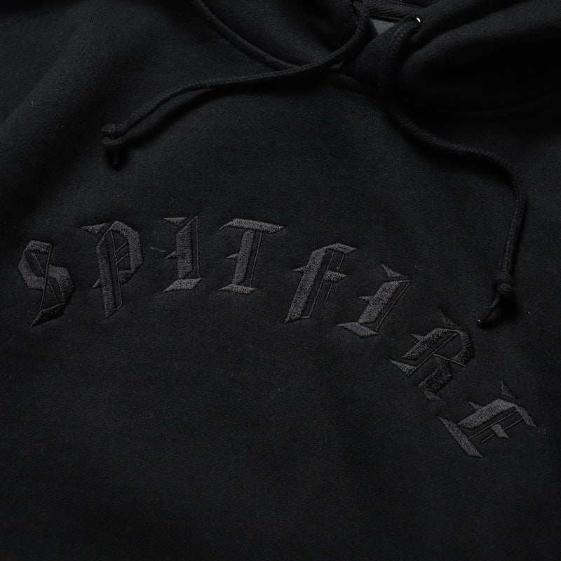 SPITFIRE / OLE E EMB PULLOVER HOODIE (BLACK/BLACK)