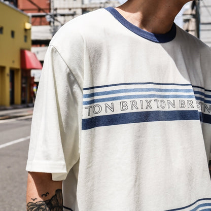 BRIXTON / HILT ALPHA LINE S/S KNIT (OFF WHITE/JOE BLUE)