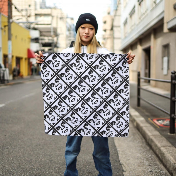 OBEY / OBEY ICON BANDANA (BLACK/WHITE)