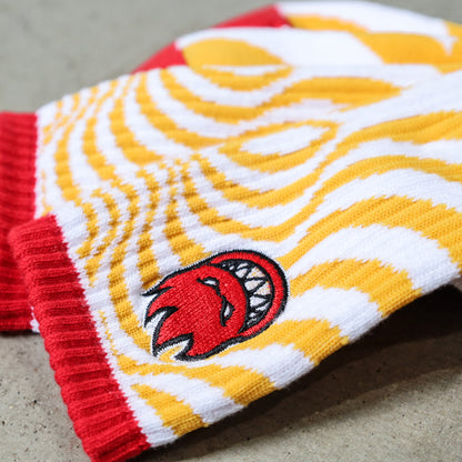 SPITFIRE / BIGHEAD FILL EMB SWIRL SOCKS (WHITE/GOLD/RED)