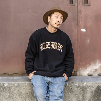 LZBN / BLACKLETTER ARCH HEAVYWEIGHT CREWNECK SWEAT (BLACK)