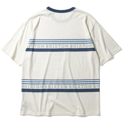 BRIXTON / HILT ALPHA LINE S/S KNIT (OFF WHITE/JOE BLUE)