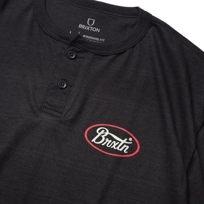 BRIXTON / PARSON S/S HENLEY KNIT (BLACK/BLACK)