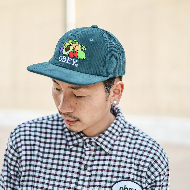 OBEY / FRUITS 6 PANEL SNAPBACK CAP (DARK CEDAR)