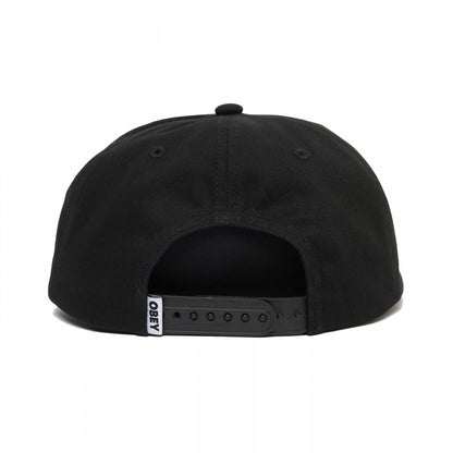 OBEY / OBEY RECORDS 5 PANEL SNAPBACK CAP (BLACK)