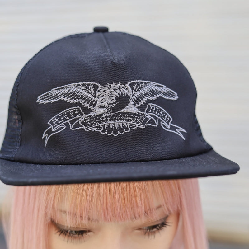 ANTIHERO / BASIC EAGLE MESH CAP (BLACK/CHARCOAL)