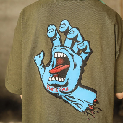 SANTA CRUZ / SCREAMING HAND TEE (MILITARY GREEN)