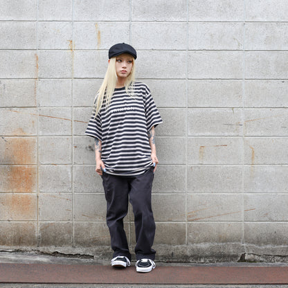 BRIXTON / HILT ALPHA LINE S/S KNIT (BLACK/CHARCOAL/BEIGE)