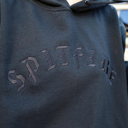 SPITFIRE / OLE E EMB PULLOVER HOODIE (BLACK/BLACK)