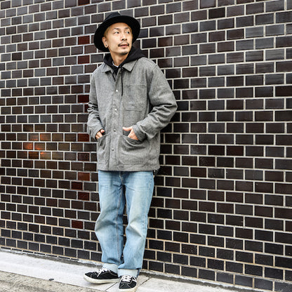 BRIXTON / SURVEY CHORE COAT (BLACK/GREY HERRINGBONE)