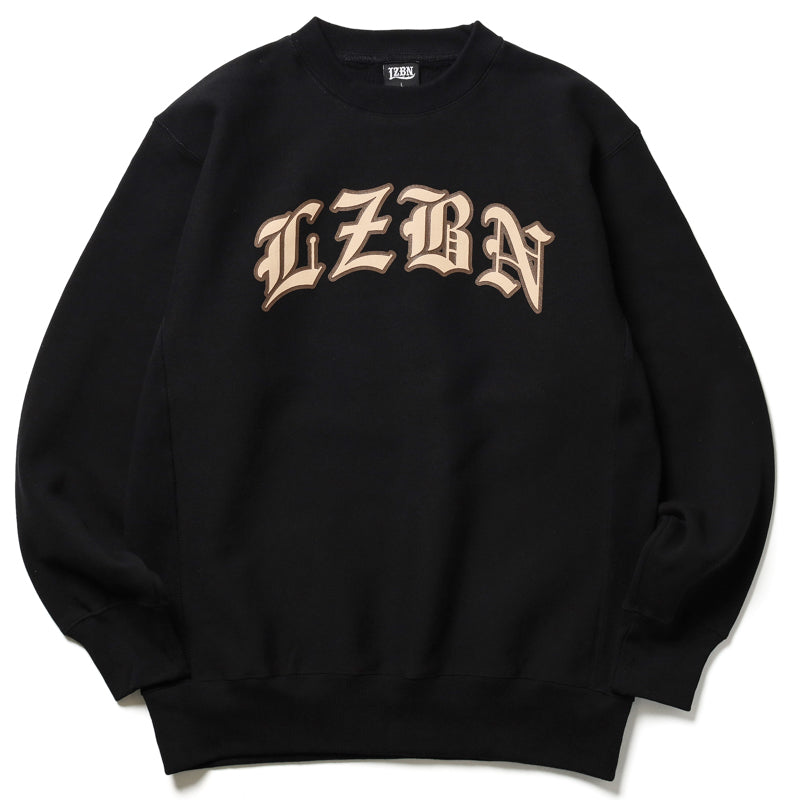 LZBN / BLACKLETTER ARCH HEAVYWEIGHT CREWNECK SWEAT (BLACK)