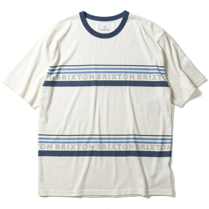 BRIXTON / HILT ALPHA LINE S/S KNIT (OFF WHITE/JOE BLUE)