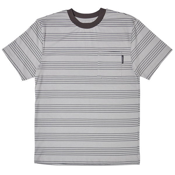 INDEPENDENT / HACHURE POCKET TEE (LT. GREY STRIPE)