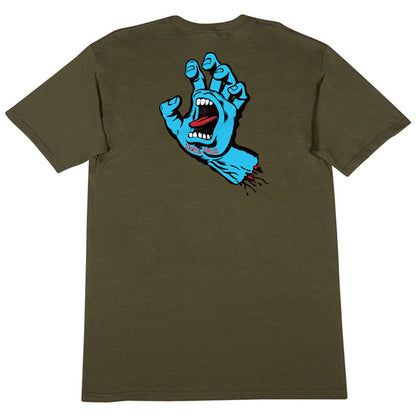 SANTA CRUZ / SCREAMING HAND TEE (MILITARY GREEN)